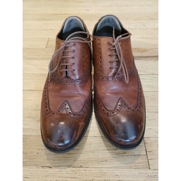 COLE HAAN Men\'s Oxford Shoes Sz 9 Williams Wingtip British Tan Leather main image 8